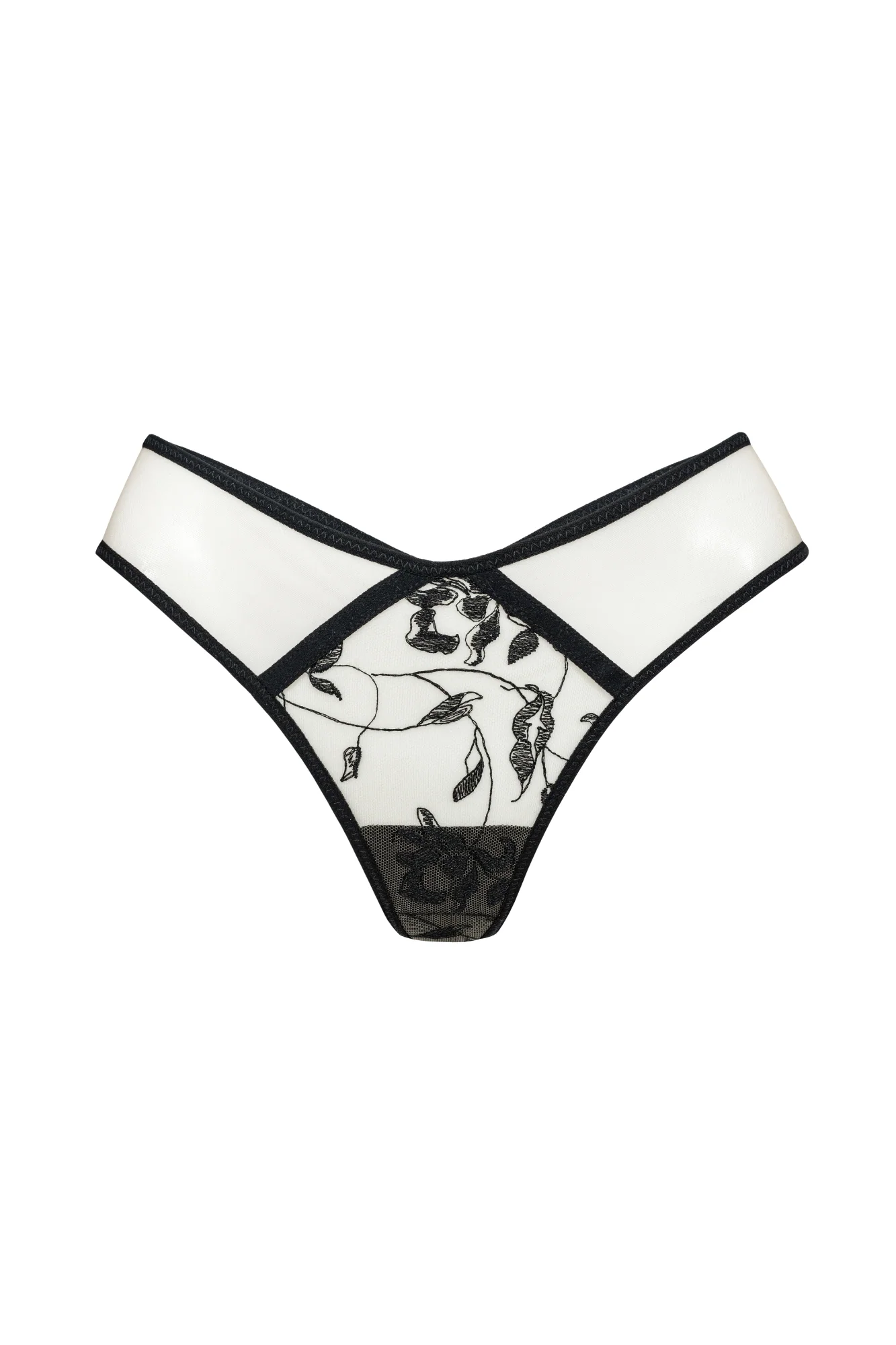 Stringi Deja Vu Floral Czarne - Image 5